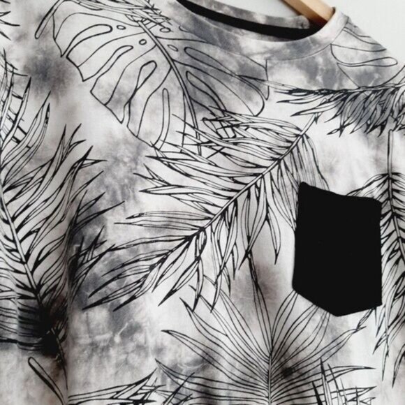 URBAN HERITAGE Crewneck T-shirt Tropical Leaf Print Tie-Dye Men's Sz M - Picture 5 of 9